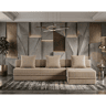 Sofá Modular 3+1+Puff Veludo cotelê Taupe Altura 68 cm Skoffa