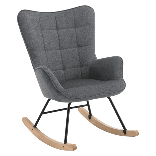 Cadeira de balanço TV 67,5 x 65 x 95 cm - Encosto alto ergonómico, cadeira de leitura e relaxamento - Cinza escuro Cadeira de balanço TV 67,5 x 65 x 95 cm - Encosto alto ergonómico, cadeira de leitura e relaxamento - Cinza escuro