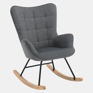 Cadeira de balanço TV 67,5 x 65 x 95 cm - Encosto alto ergonómico, cadeira de leitura e relaxamento - Cinza escuro
