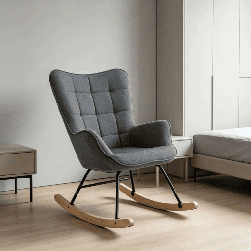 Cadeira de balanço TV 67,5 x 65 x 95 cm - Encosto alto ergonómico, cadeira de leitura e relaxamento - Cinza escuro Cadeira de balanço TV 67,5 x 65 x 95 cm - Encosto alto ergonómico, cadeira de leitura e relaxamento - Cinza escuro