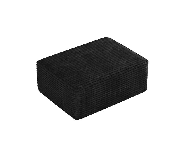 Puff decorativo 70x95x40 cm - tapizado de pana, asiento auxiliar para salón - negro