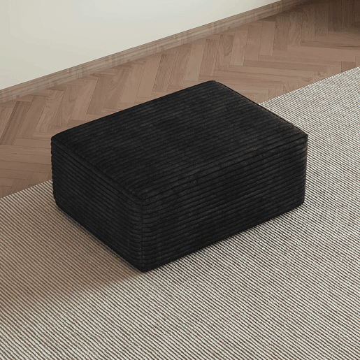 Pufe decorativo 70 x 95 x 40 cm - estofado em veludo, assento auxiliar para sala de estar - preto Pufe decorativo 70 x 95 x 40 cm - estofado em veludo, assento auxiliar para sala de estar - preto