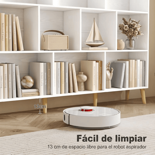 HOMCOM Estante de 10 Cubos com 3 Níveis e Pés em Madeira Maciça, para Quarto, Sala ou Escritório, 140x24x107 cm, Branco HOMCOM Estante de 10 Cubos com 3 Níveis e Pés em Madeira Maciça, para Quarto, Sala ou Escritório, 140x24x107 cm, Branco