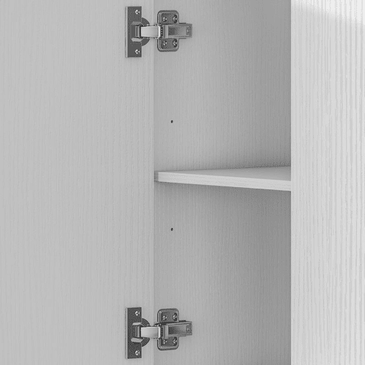 HOMCOM Alacena de Cozinha Alta, Móvel Auxiliar com 4 Portas de Fecho Suave, Prateleiras Ajustáveis, 2 Compartimentos Abertos, para Sala de Jantar, Sala, 60x30x170 cm, Branco