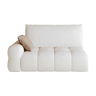 Sofá modular de 2 lugares, 130 x 105 cm u2013 estofo em tecido confortável u2013 branco creme