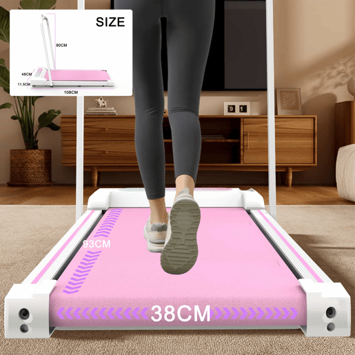 Passadeira dobrável de 2,5 PS - Walking Pad compacto para casa e escritório, motor potente até 8 kmh - Rosa Passadeira dobrável de 2,5 PS - Walking Pad compacto para casa e escritório, motor potente até 8 kmh - Rosa