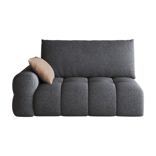Sofá modular de 2 lugares, 130 x 105 cm u2014 encosto confortável e design moderno u2014 cinzento escuro Sofá modular de 2 lugares, 130 x 105 cm u2014 encosto confortável e design moderno u2014 cinzento escuro