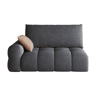 Sofá modular de 2 lugares, 130 x 105 cm u2014 encosto confortável e design moderno u2014 cinzento escuro