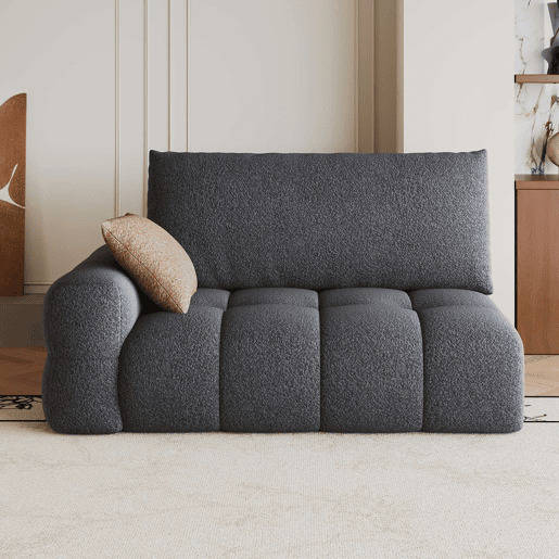 Sofá modular de 2 lugares, 130 x 105 cm u2014 encosto confortável e design moderno u2014 cinzento escuro Sofá modular de 2 lugares, 130 x 105 cm u2014 encosto confortável e design moderno u2014 cinzento escuro