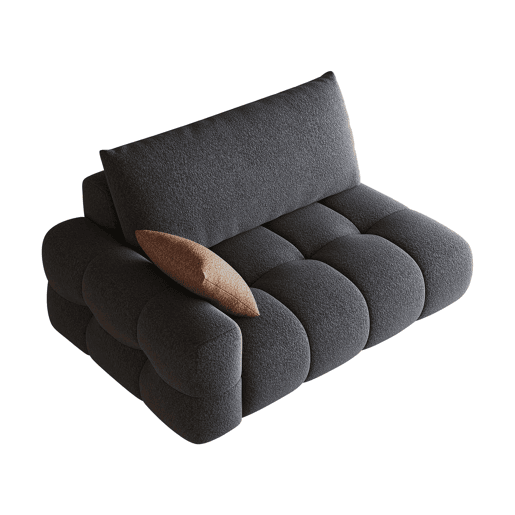 Sofá modular de 2 lugares, 130 x 105 cm u2014 encosto confortável e design moderno u2014 cinzento escuro Sofá modular de 2 lugares, 130 x 105 cm u2014 encosto confortável e design moderno u2014 cinzento escuro
