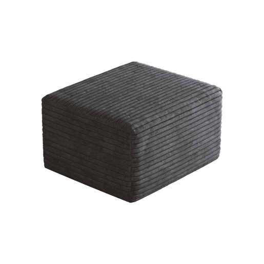 Pufe modular 65x60x38 cm em tecido acolchoado com espuma - Assento auxiliar para sofá - Cinza escuro Pufe modular 65x60x38 cm em tecido acolchoado com espuma - Assento auxiliar para sofá - Cinza escuro