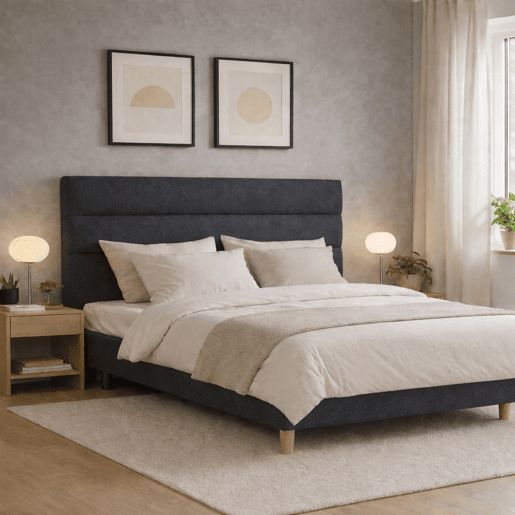 Cabeceira de Cama 2 Linhas Milano Anthacite 120 x 80 cm - Altura 120 cm Indream Cabeceira de Cama 2 Linhas Milano Anthacite 120 x 80 cm - Altura 120 cm Indream