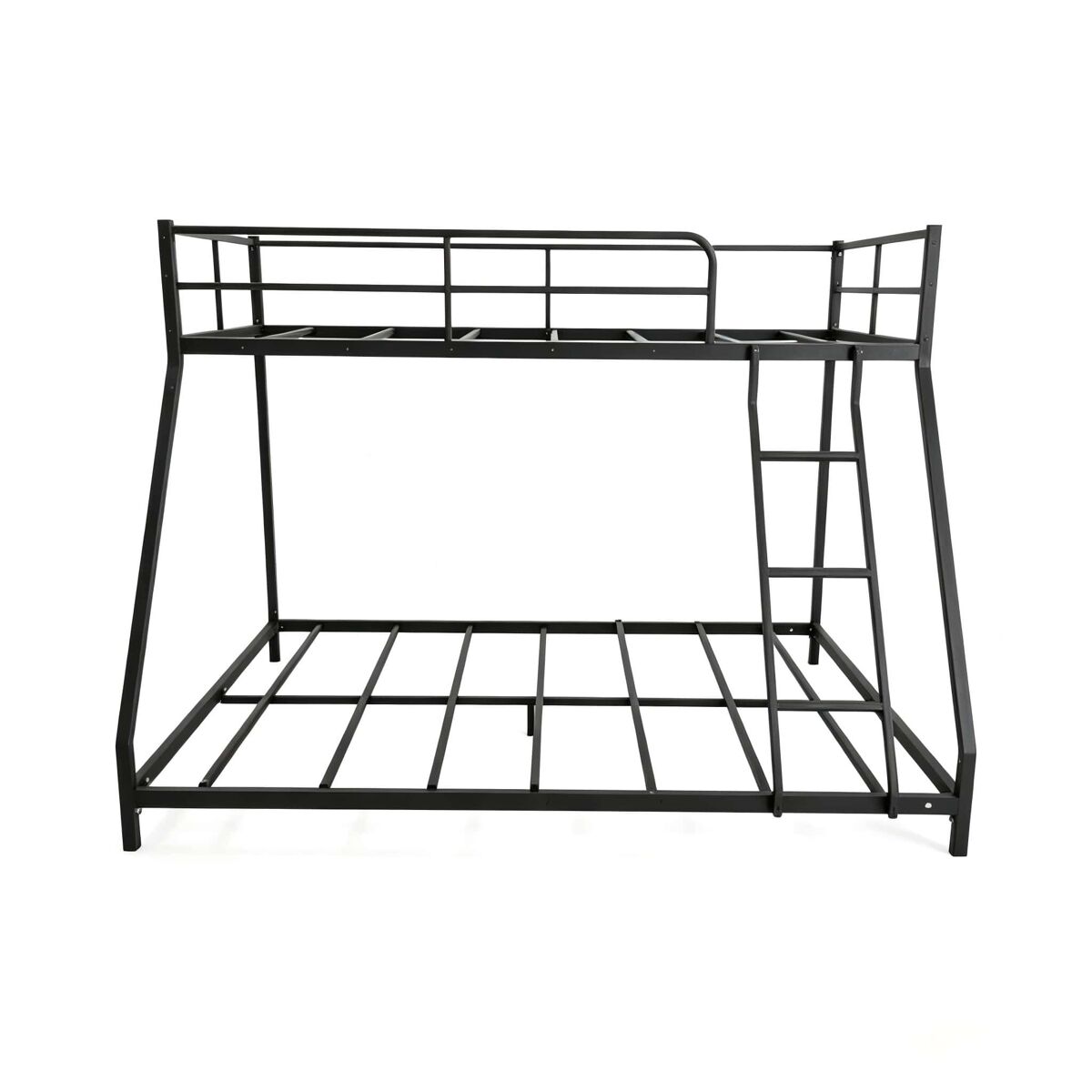 Cama metálica plegable doble 190x80 / 190x130 - estructura compacta y robusta para adultos - negro