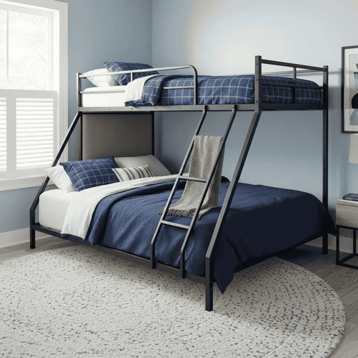 Cama dobrável de metal dupla 190x80  190x130 - estrutura compacta e robusta para adultos - preta