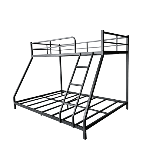 Cama dobrável de metal dupla 190x80  190x130 - estrutura compacta e robusta para adultos - preta