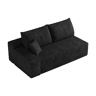 Sofá de 2 lugares, 175 x 95 cm u2013 estofado em veludo, confortável u2013 preto