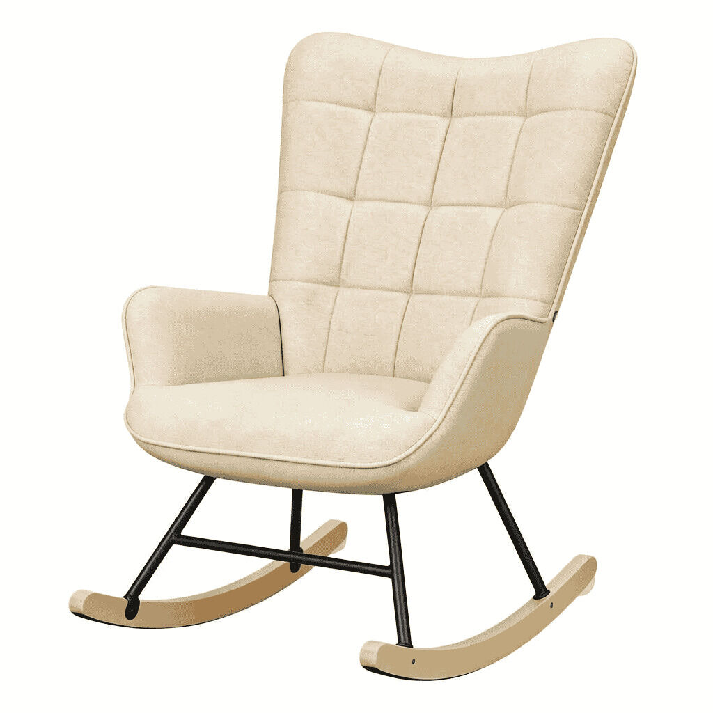 Balancín tv 67,5x65x95 cm - diseño ergonómico, respaldo alto, sillón relax y lectura - beige