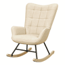 Cadeira de balanço TV 67,5 x 65 x 95 cm - Design ergonómico, encosto alto, cadeira de relaxamento e leitura - Bege