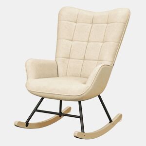 Cadeira de balanço TV 67,5 x 65 x 95 cm - Design ergonómico, encosto alto, cadeira de relaxamento e leitura - Bege