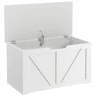 HOMCOM Baú de Arrumação 100L com Tampa de Segurança, Banco com Puxador em U, 80x40x45 cm, Branco