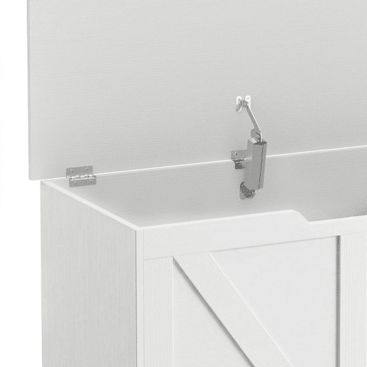 HOMCOM Baú de Arrumação 100L com Tampa de Segurança, Banco com Puxador em U, 80x40x45 cm, Branco