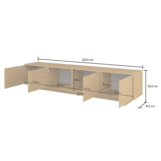 Móvel de TV 4 portas 221 cm Tadao Madeira Móvel de TV 4 portas 221 cm Tadao Madeira