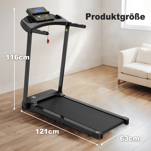 Passadeira elétrica - até 12 kmh, ecrã LED, aplicação e suporte para tablet, compacta para casa e escritório - Preto Passadeira elétrica - até 12 kmh, ecrã LED, aplicação e suporte para tablet, compacta para casa e escritório - Preto