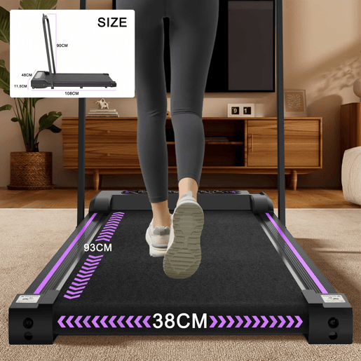 Passadeira dobrável de 120 cm - Walking Pad com motor de 2,5 HP, até 8 kmh, para casa e escritório - Preto