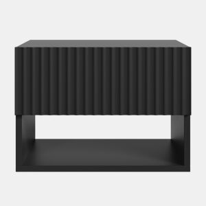 Mesa de cabeceira suspensa Nand gaveta + compartimento 42x30x30 cm Preto en.casa