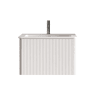 Móvel de casa de banho com lavatório de 61 cm u2013 suspenso, lavatório em resina mineral com design ranhurado para casas de banho pequenas u2013 branco
