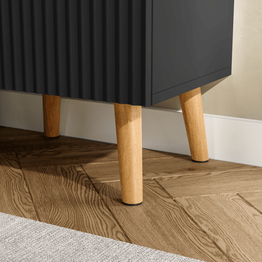 Mesa de cabeceira Nand com 2 gavetas 55x40x30cm Preto en.casa Mesa de cabeceira Nand com 2 gavetas 55x40x30cm Preto en.casa