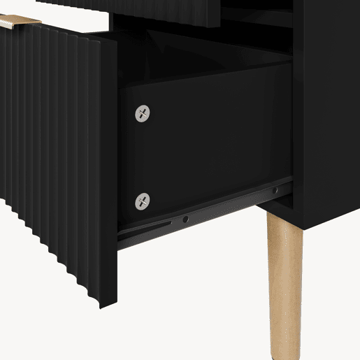 Mesa de cabeceira Nand com 2 gavetas 55x40x30cm Preto en.casa Mesa de cabeceira Nand com 2 gavetas 55x40x30cm Preto en.casa