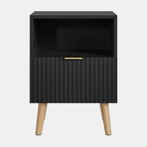Mesa de cabeceira Nand gaveta e compartimento 55x40x30cm Preto en.casa