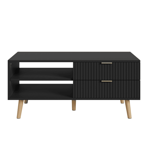 Mesa de centro Nand com 2 gavetas 100x50x45cm Preto en.casa