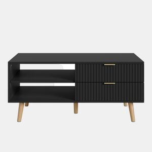 Mesa de centro Nand com 2 gavetas 100x50x45cm Preto en.casa