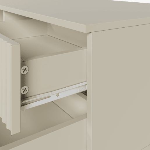 Mesa de centro Nand com 2 gavetas 100x50x45cm Cor areia en.casa Mesa de centro Nand com 2 gavetas 100x50x45cm Cor areia en.casa