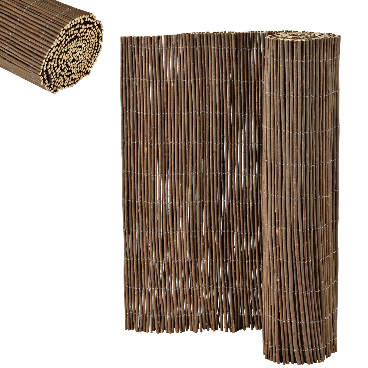 Valla de sauce hyssna 120x500 cm - natural [casa.pro]