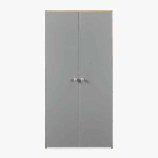 Roupeiro infantil Beldinupp 2 portas 1 varão 123x60x40cm Carvalho Cinzento en.casa Roupeiro infantil Beldinupp 2 portas 1 varão 123x60x40cm Carvalho Cinzento en.casa
