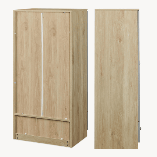 Roupeiro infantil Beldinupp 2 portas 1 varão 1 gaveta 123x60x40cm Carvalho Cinzento en.casa Roupeiro infantil Beldinupp 2 portas 1 varão 1 gaveta 123x60x40cm Carvalho Cinzento en.casa