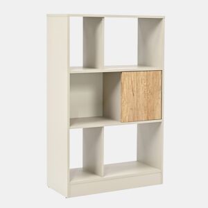 Estante Karena com porta e 5 compartimentos 112x70x30cm Branco cremeCarvalho en.casa