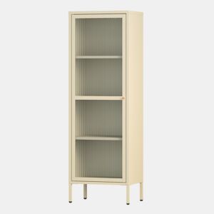 Vitrina Säkylä 1 porta aço 150x50x35 cm Camelo en.casa