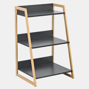 Estante de tubos Kuomi de 3 níveis 84x53x47 cm BegeCinzento escuro en.casa