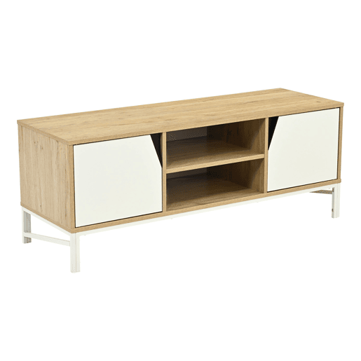 Móvel de televisão Kerrköndam 2 portas e 2 compartimentos 120x40x46cm CarvalhoBranco en.casa Móvel de televisão Kerrköndam 2 portas e 2 compartimentos 120x40x46cm CarvalhoBranco en.casa