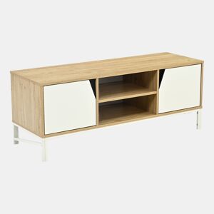 Móvel de televisão Kerrköndam 2 portas e 2 compartimentos 120x40x46cm CarvalhoBranco en.casa