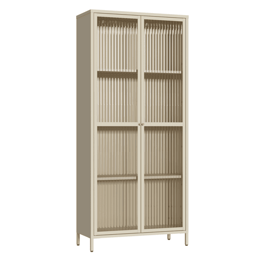 Vitrina Säkylä 2 portas aço 180x80x35 cm Camelo en.casa Vitrina Säkylä 2 portas aço 180x80x35 cm Camelo en.casa
