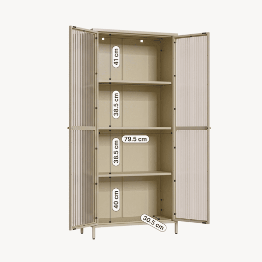 Vitrina Säkylä 2 portas aço 180x80x35 cm Camelo en.casa Vitrina Säkylä 2 portas aço 180x80x35 cm Camelo en.casa