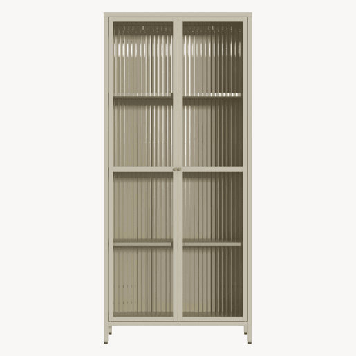 Vitrina Säkylä 2 portas aço 180x80x35 cm Camelo en.casa Vitrina Säkylä 2 portas aço 180x80x35 cm Camelo en.casa