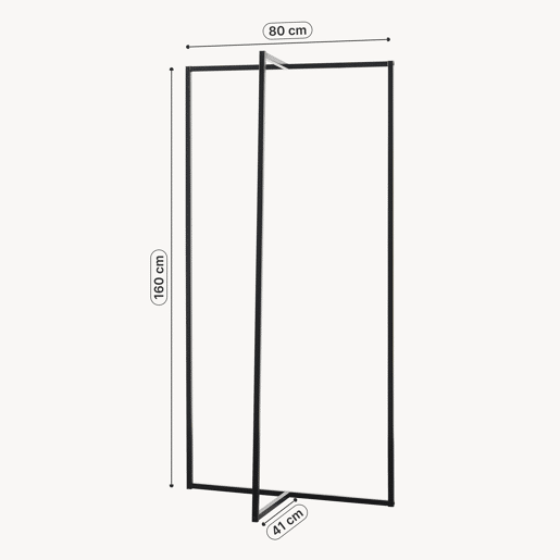 Percheiro Norjad metal 160x80x41 cm - Preto en.casa