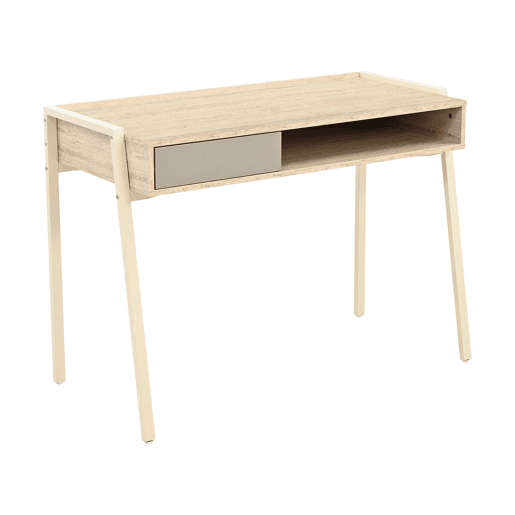 Secretária Boderas gaveta 107x55x78cm BegeTravertino en.casa Secretária Boderas gaveta 107x55x78cm BegeTravertino en.casa