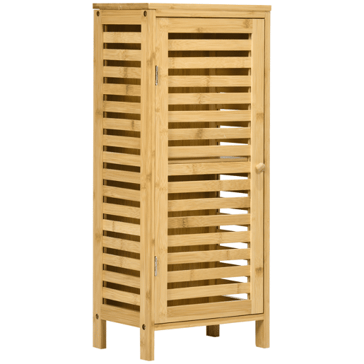 Armário de banheiro em bambu com prateleiras ajustáveis, unidade de armazenamento para sala de estar e cozinha, anti-tombamento, 30x19,9x70 cm, natural Armário de banheiro em bambu com prateleiras ajustáveis, unidade de armazenamento para sala de estar e cozinha, anti-tombamento, 30x19,9x70 cm, natural